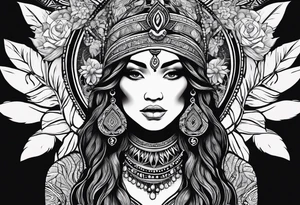 Mother ayahuasca with fingerprint tattoo idea