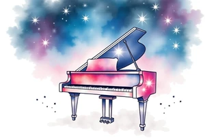 dreamy piano under the stars tattoo idea