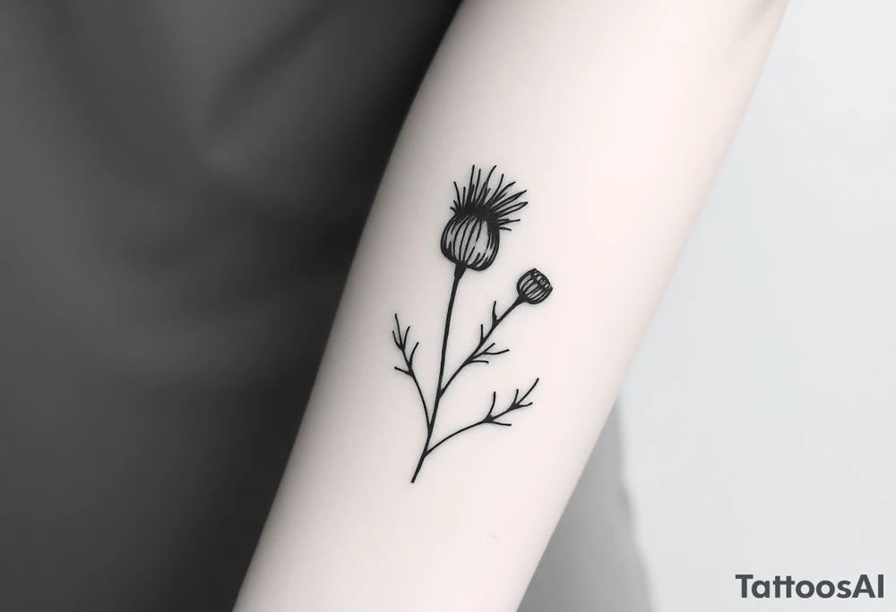 thistle minimalist tattoo idea