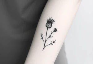 thistle minimalist tattoo idea