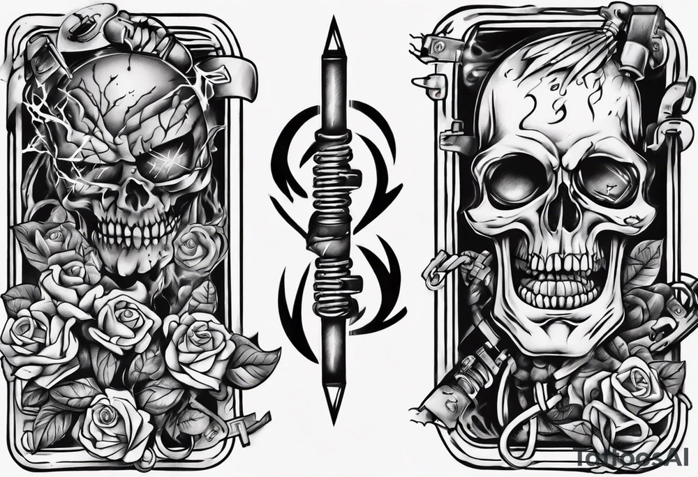 electric switch between love and hate tattoo idea