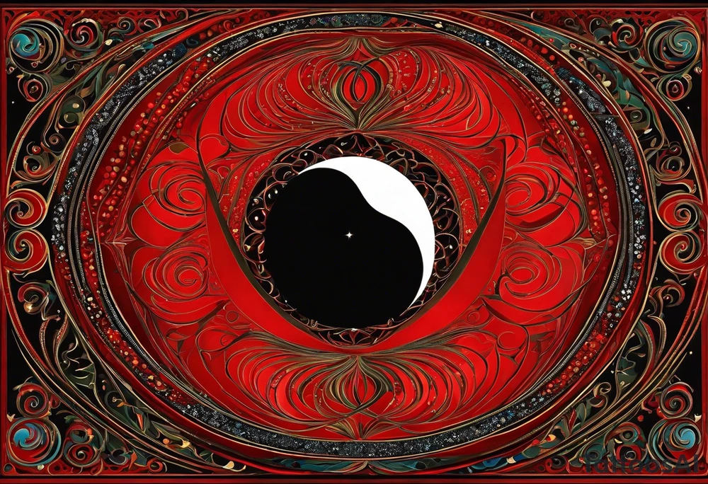 4.	Lunas Compartidas: Dos lunas crecientes, una frente a la otra, formando un círculo cuando se unen, simbolizando la unidad y el amor eterno. Puedes agregar un pequeño detalle en rojo para darle vida. tattoo idea