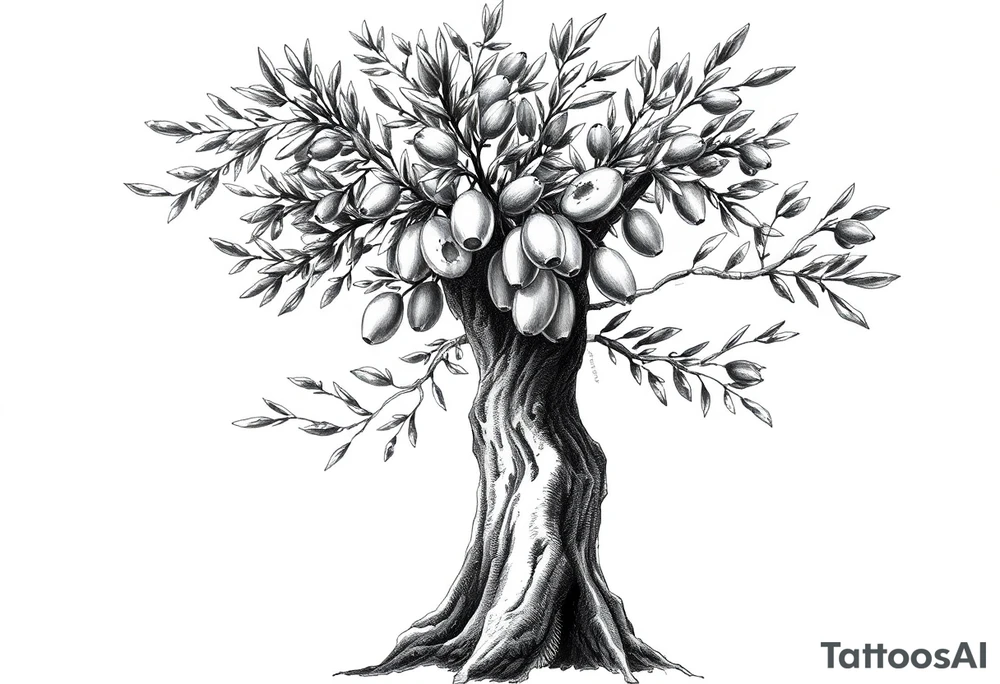 Olive tree tattoo idea