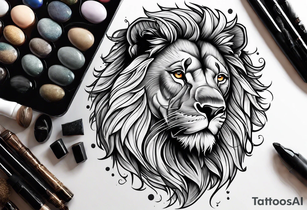 African lion tattoo idea