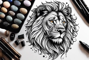African lion tattoo idea