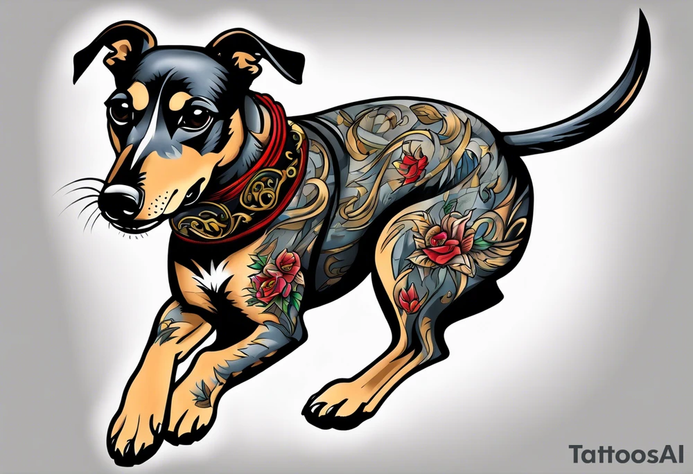 Punk greyhound tattoo idea