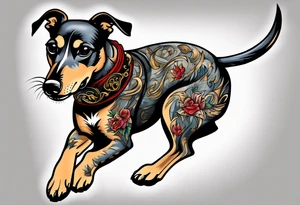 Punk greyhound tattoo idea