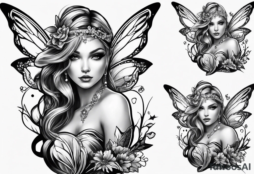 Full small fairy tattoo idea