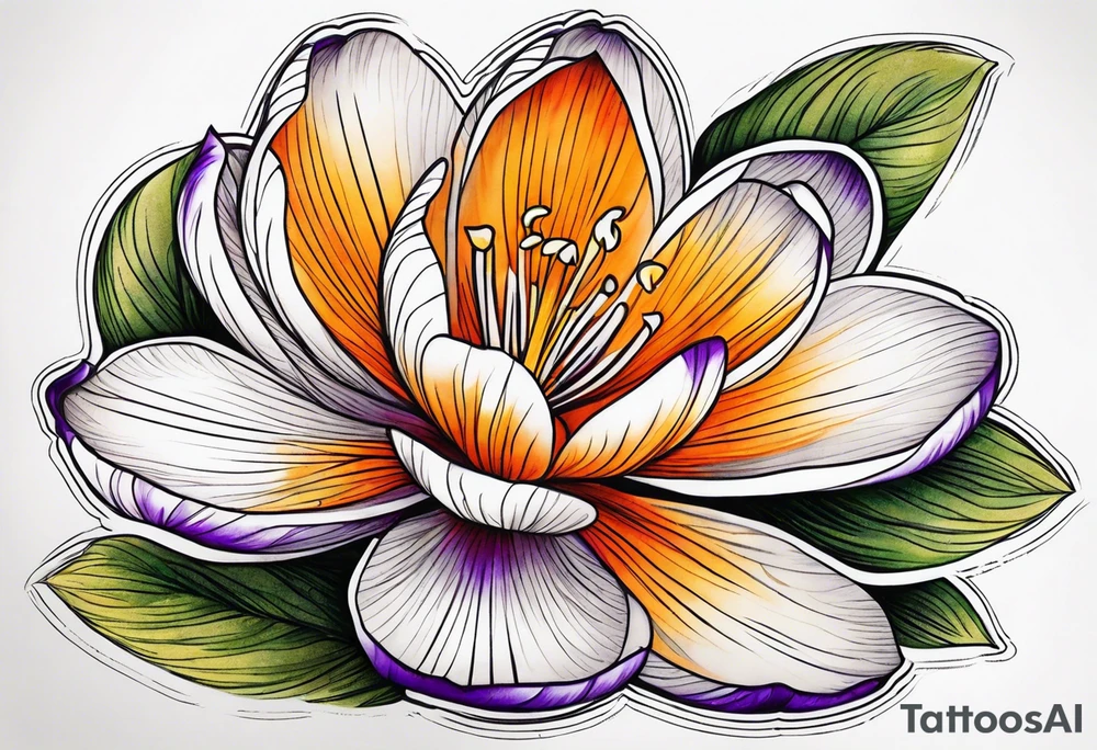 crocus flower design tattoo idea