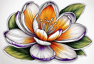 crocus flower design tattoo idea