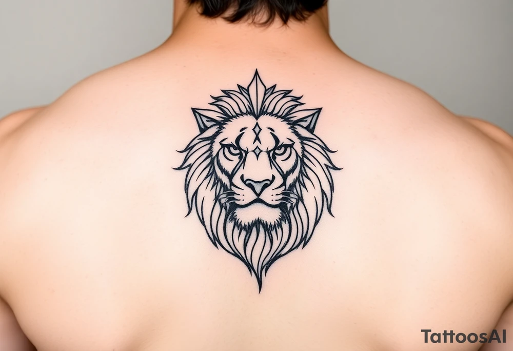 Lion of Judah fine line tattoo idea