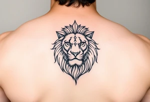 Lion of Judah fine line tattoo idea