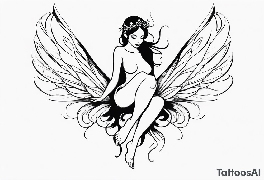 Small Fairy with many wings full body tattoo idea