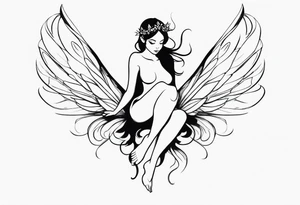 Small Fairy with many wings full body tattoo idea