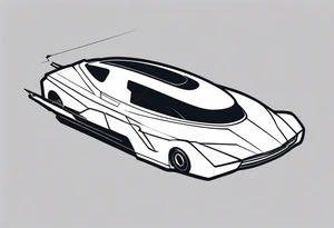 futuristic flying car tattoo idea