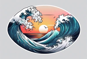 simple wave for outside forearm tattoo idea