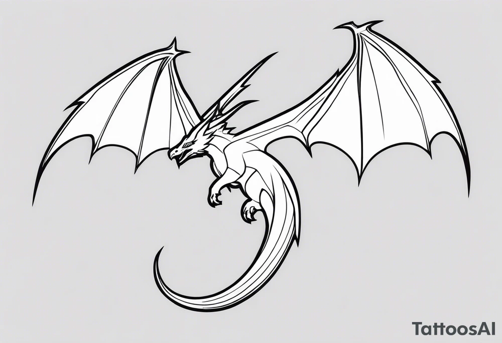 Wyvern silhouette tattoo idea