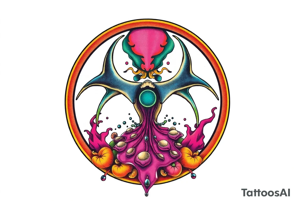 Contagion sign with toxic spill tattoo idea