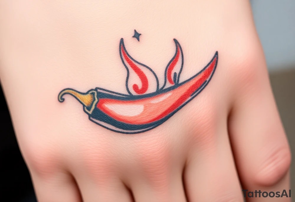 Chili pepper fire tattoo idea