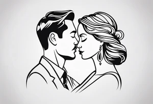 minimalist  tattoo for couples (half mom and half dad) tattoo idea