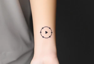 Rewind circle with play pause and stop in the circle tattoo idea