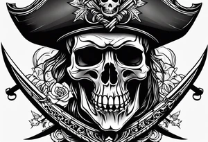 Crâne pirate tattoo idea