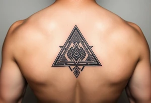 aztec triangle with intricate pattern tattoo idea