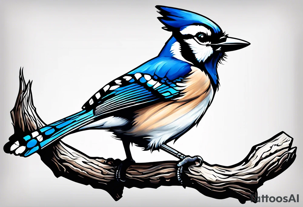 Blue Jay bird to remind me of my mom who passed away tattoo idea