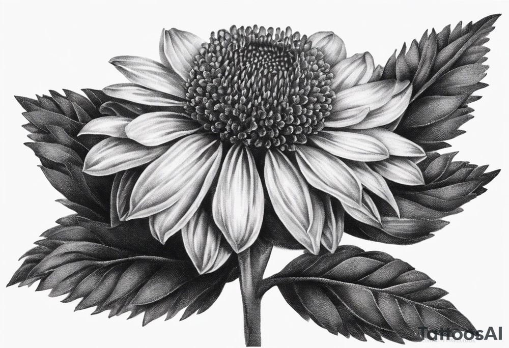 Powerful realistic Indian blanket flower tattoo idea
