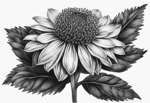 Powerful realistic Indian blanket flower tattoo idea