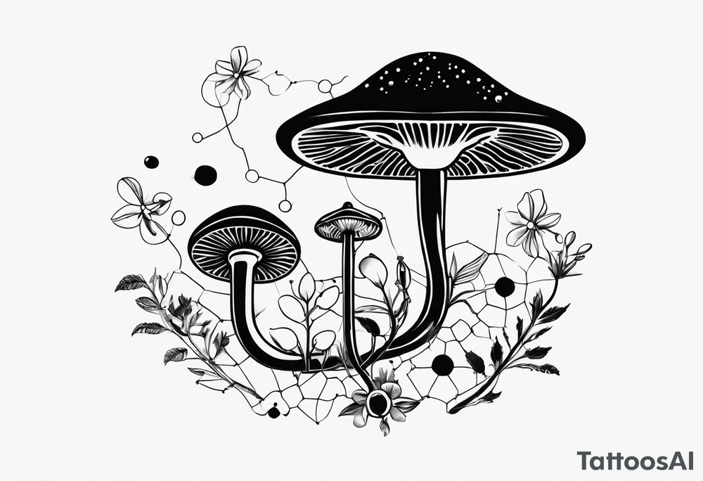 psilocybin and seotonin chemical structure tattoo idea