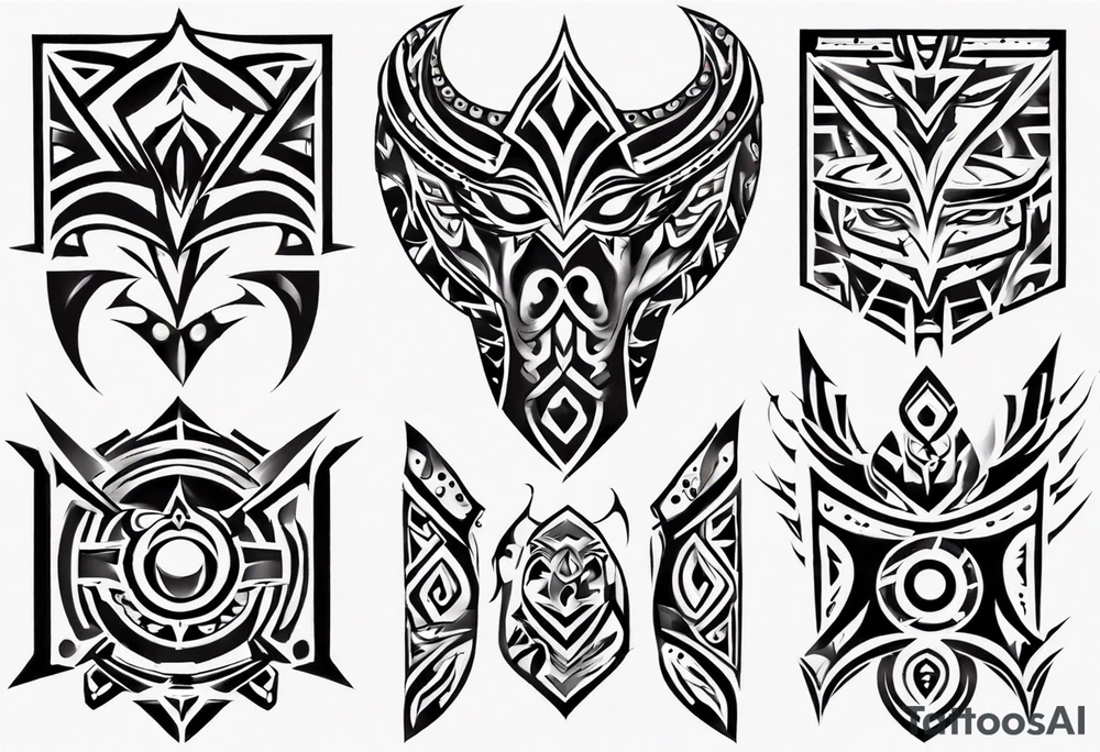Block Tribal pectoral tattoo idea