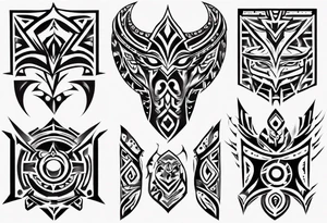 Block Tribal pectoral tattoo idea