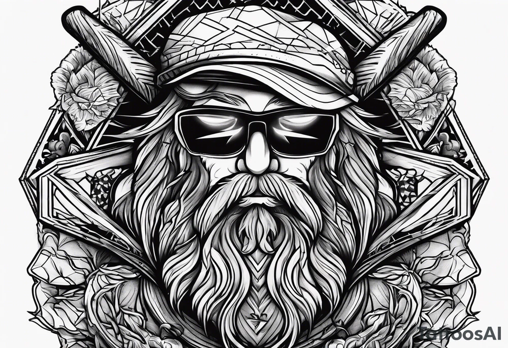 Father baseball hunting rip tattoo idea