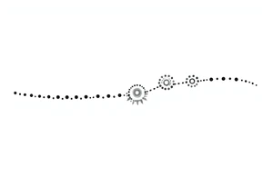 long shaman  style mytical bold line with ancient rhyme tattoo idea