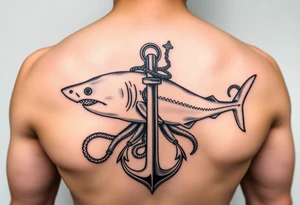 Hammerhead shark,anchor,octopus. tattoo idea