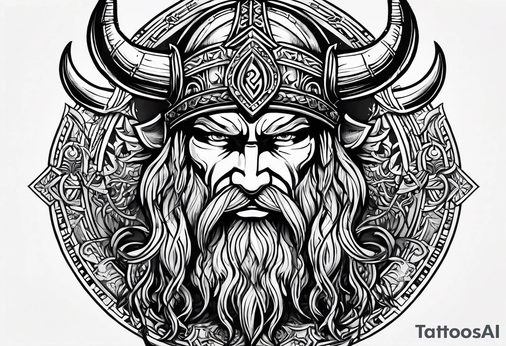 Make a viking tattoo use the triple horns tattoo idea