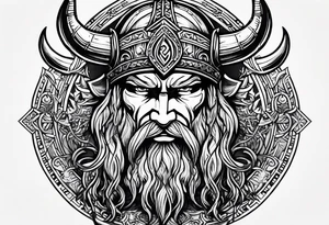 Make a viking tattoo use the triple horns tattoo idea