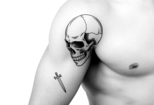To Swords and a skull tattoo idea