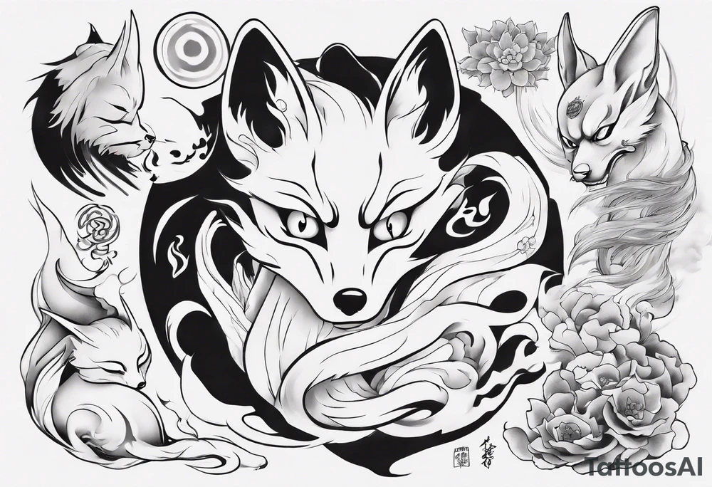 Japanese kitsune tattoo idea