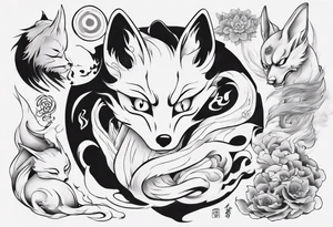 Japanese kitsune tattoo idea