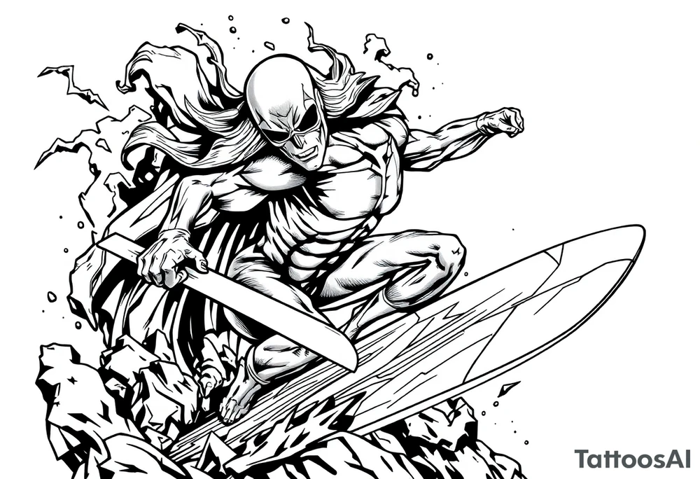Silver Surfer comic accurate tattoo idea