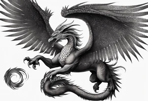 phoenix fighting a medieval
 dragon tattoo idea