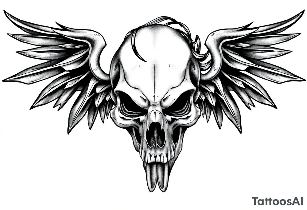 Lily Casablanca coming out of back of humanoid skull tattoo idea