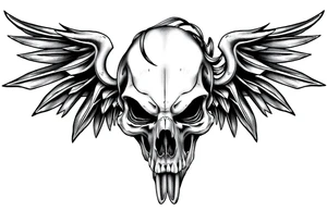 Lily Casablanca coming out of back of humanoid skull tattoo idea