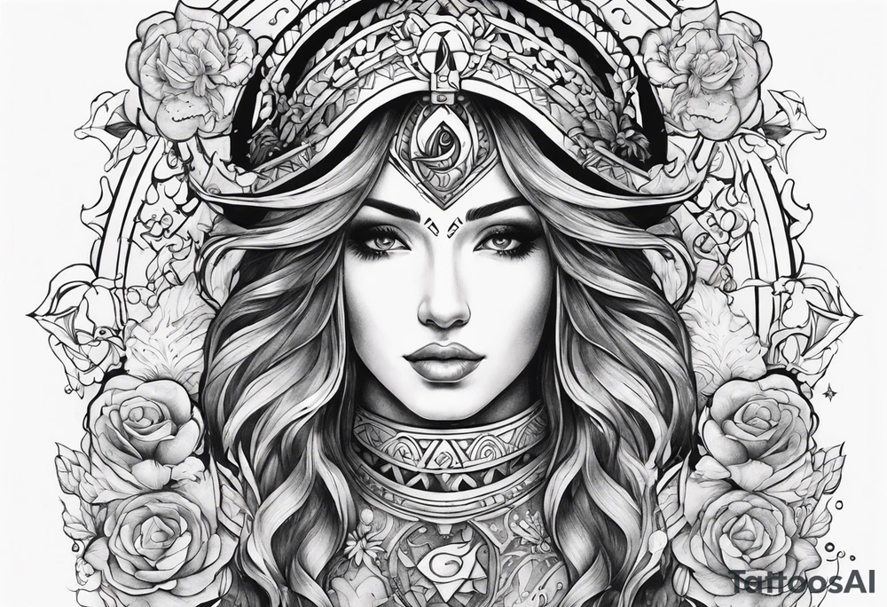 black band around the arm but in the middle of the band has the zodiac Aquarius. tattoo idea