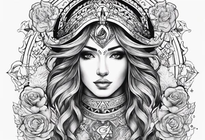 black band around the arm but in the middle of the band has the zodiac Aquarius. tattoo idea
