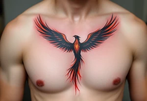 Inked in crimson and charcoal, this tattoo pairs the Latin phrase with a rising phoenix, evoking triumph through pain. tattoo idea