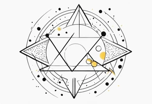 simple sunshine made of black dots with triangles and circles tattoo idea