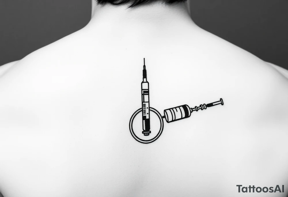 Testosterone injection site with circles tattoo idea